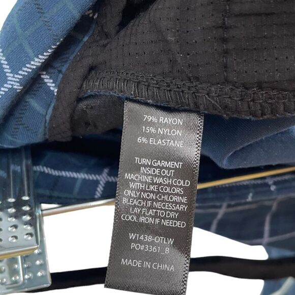 Betabrand Plaid Zip Up Button Closure W Pockets Career Stretch Pant Small Petite - Picture 8 of 8